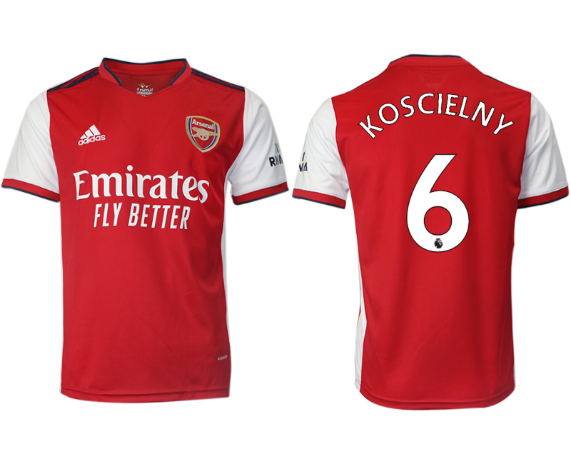 Cheap Men 2021-2022 Club Arsenal home aaa version red 6 Soccer Jersey